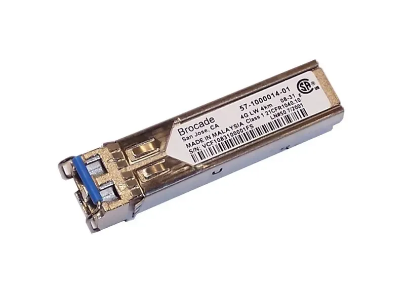 57-1000014-01 - Brocade 4Gb/s 4GBase-LX Single-Mode Fiber 4km 1310nm Fiber Channel Duplex LC Connector SFP Transceiver Module