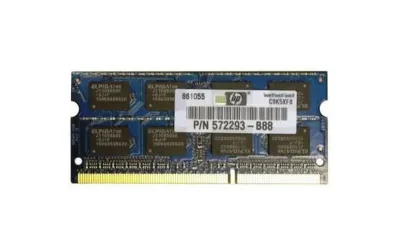 572293-B88 - HP 2GB DDR3-1333MHz PC3-10600 non-ECC Unbuffered CL9 204-Pin SoDimm 1.35V Low Voltage Memory Module