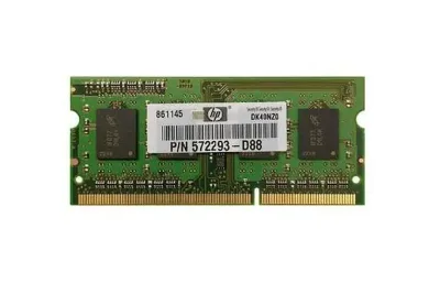 572293-D88 - HP 2GB DDR3-1333MHz PC3-10600 non-ECC Unbuffered CL9 204-Pin SoDimm 1.35V Low Voltage Memory Module