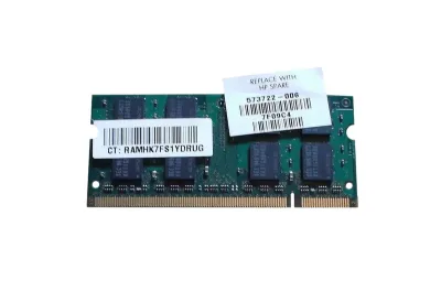 573722-006N - HP 2GB DDR2-800MHz PC2-6400 non-ECC Unbuffered CL6 200-Pin SoDimm 1.8V Memory Module
