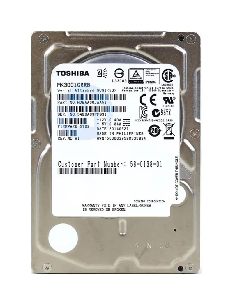 58-0138-01 - Cisco 300GB 15000RPM SAS 6Gb/s 2.5-inch Hard Drive