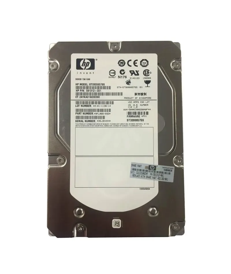 581312-001 - HP 300GB 15000RPM SAS 6GB/s Hot-Pluggable 3.5-inch Hard Drive