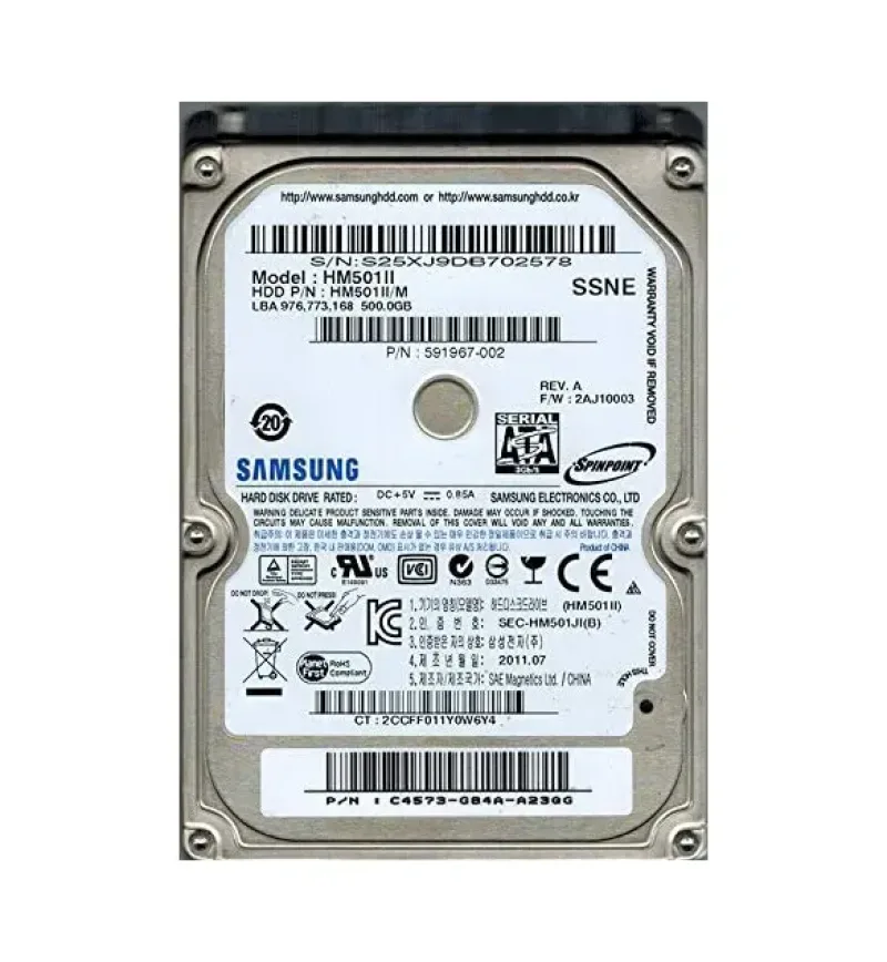 591967-002 - HP 500GB 5400RPM SATA 3Gb/s 2.5-inch Hard Drive