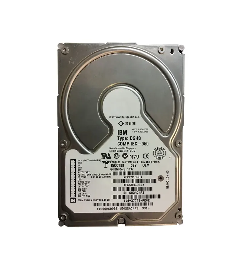 59H6903 - IBM 9GB 10000RPM Ultra2 SCSI 3.5-inch Hard Drive