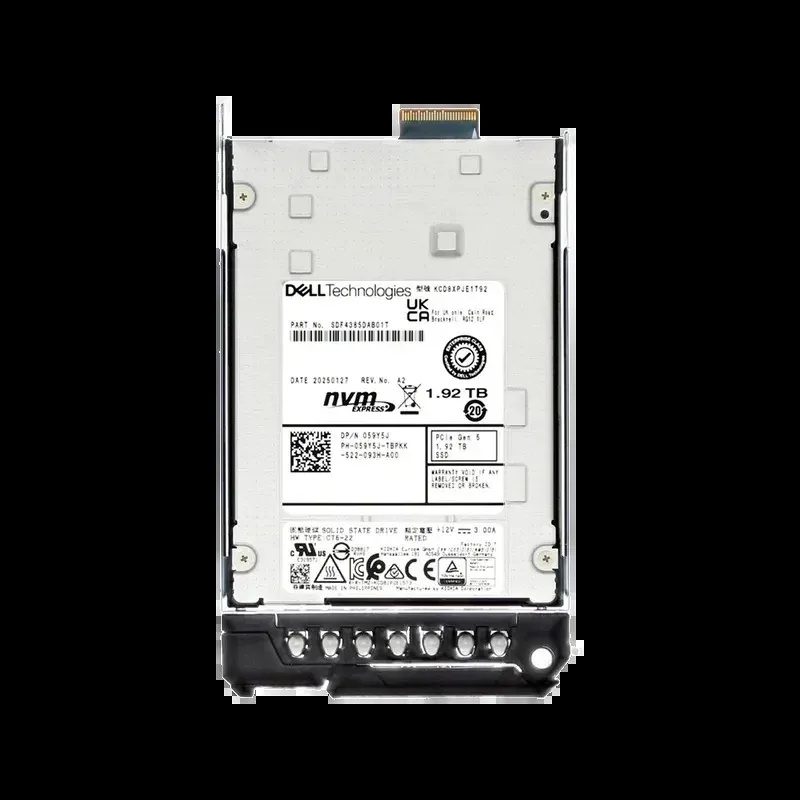 Dell 59Y5J Dell 059Y5J / 59Y5J 1.92TB Triple-Level Cell PCI Express NVMe 5.0 Read Intensive E3.S 2.5-Inch Solid State Drive