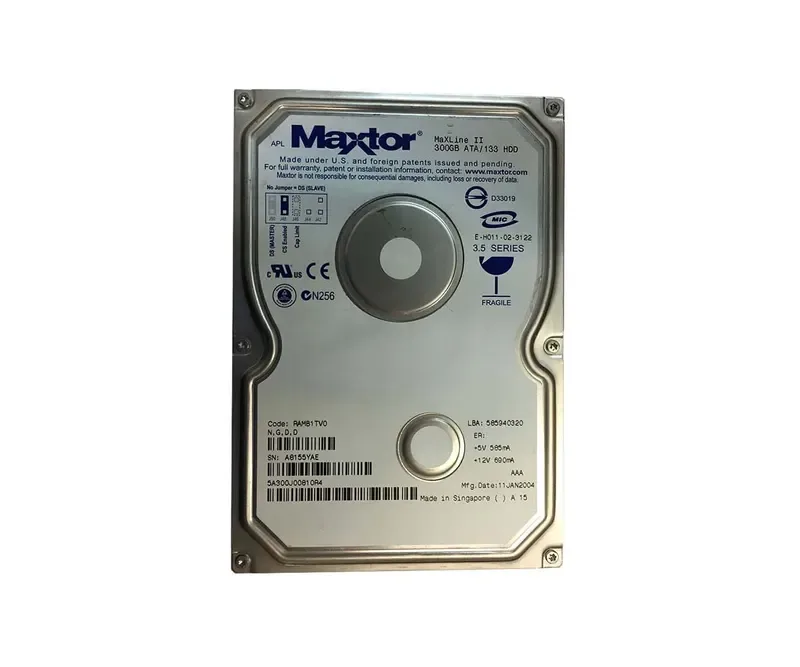 5A300J00810R4 - Maxtor MaXLine II 300GB 5400RPM ATA-133 2MB Cache 3.5-inch Hard Drive