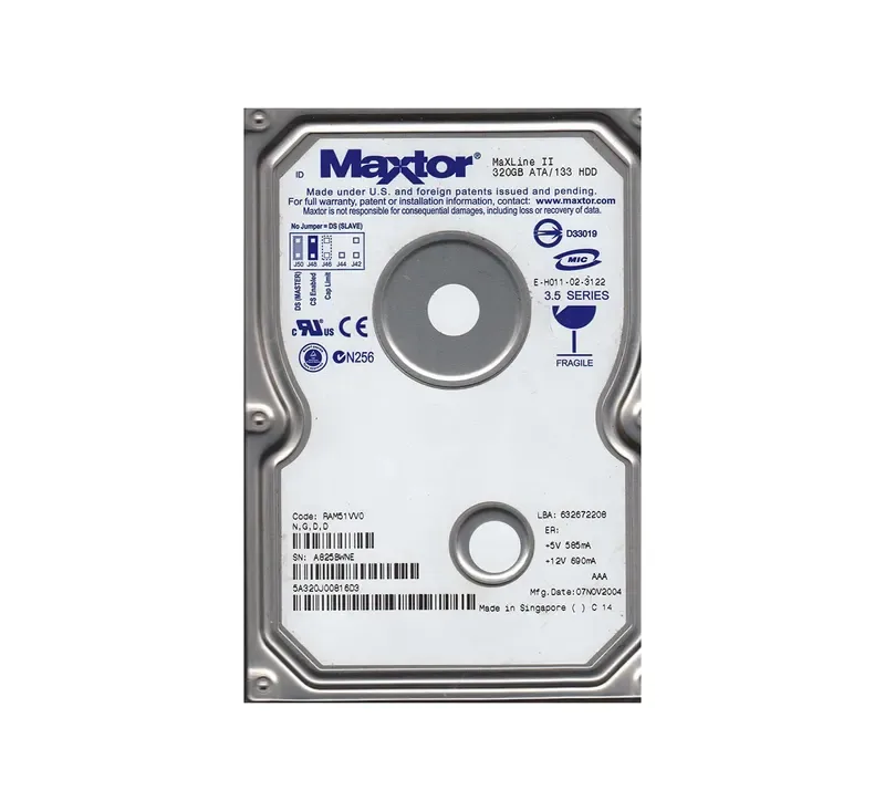 5A320J0-0816D3 - Maxtor MaXLine II 320GB 5400RPM ATA-133 2MB Cache 3.5-inch Hard Drive