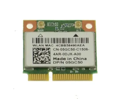 5GC50 - Dell WiFi Card Qualcomm Atheros Mini PCI-Express 802.11b/g/n Bluetooth 4.0 Latitude 3540