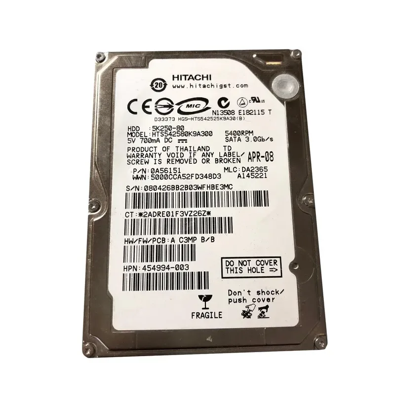 5K250-80 - Hitachi Travelstar 5K250 80GB 5400RPM SATA 1.5Gb/s 8MB Cache 2.5-inch Hard Drive