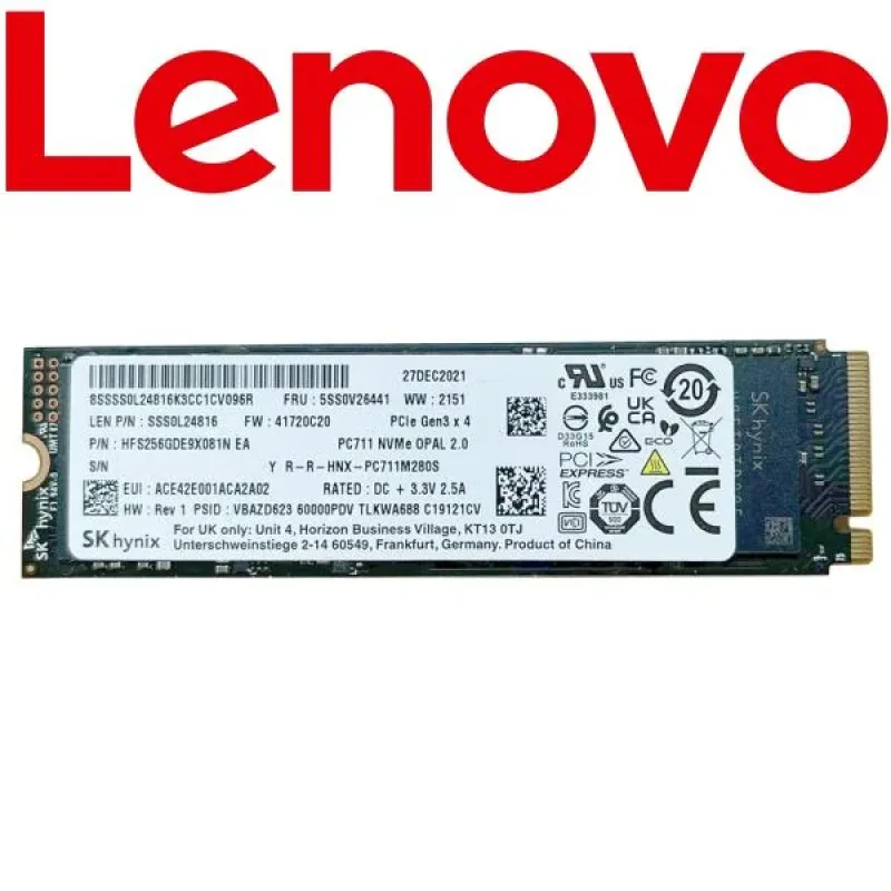Lenovo 5SS0V26442 512GB PCI Express 3.0 x4 NVMe TLC OPAL M.2 2280 Solid State Drive