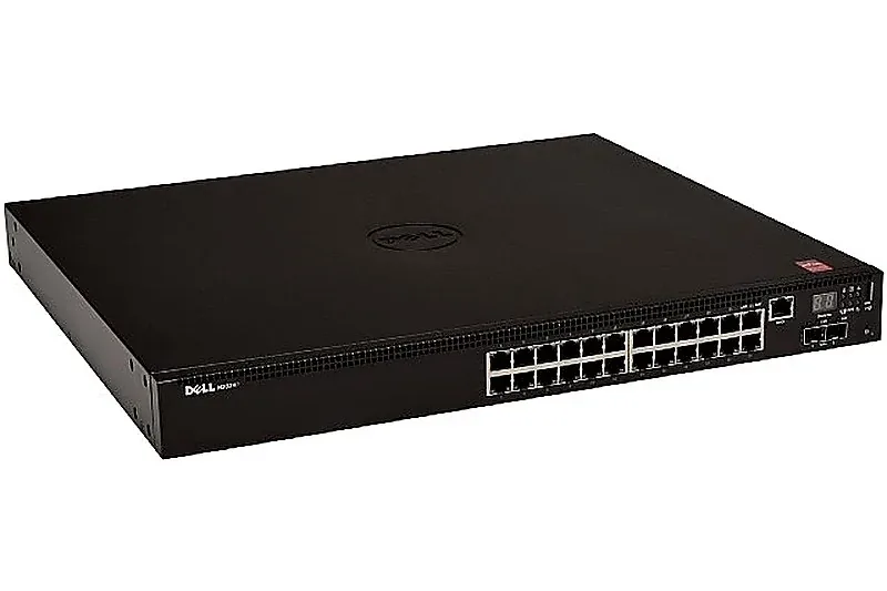 Dell 5YNBD PowerSwitch N2000 Series N2024P 24-Ports PoE+ 10/100/1000Base-T RJ-45 + 2-Ports 10GBase-X SFP+ Layer 3 Managed 1U Rack-mountable Network Switch. In Stock