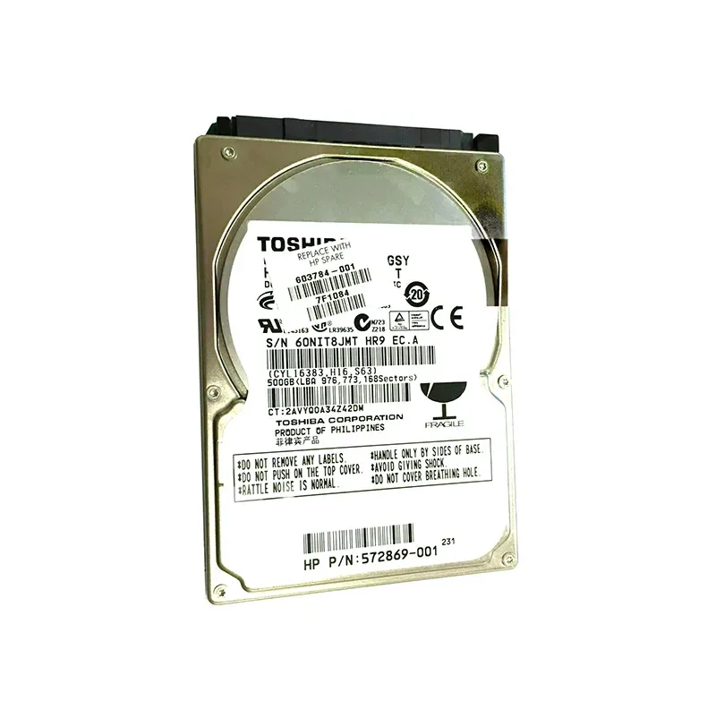 603784-001 - HP 500GB 7200RPM SATA 3Gb/s 2.5-inch Hard Drive