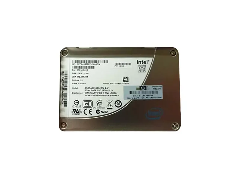 606194-001 - HP 160GB Multi-Level Cell SATA 3GB/s X-Slimline Solid State Drive