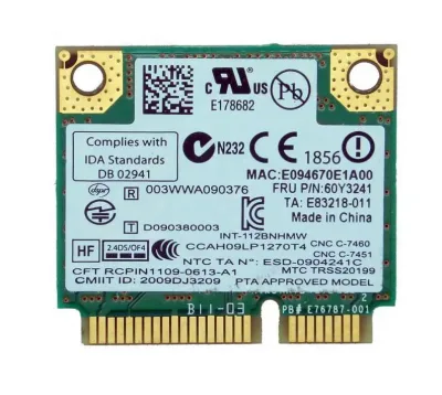 60Y3241 - IBM Mini-PCI-Express Intel Centrino Wireless-N 1000 802.11b/g/n WLAN Network Adapter