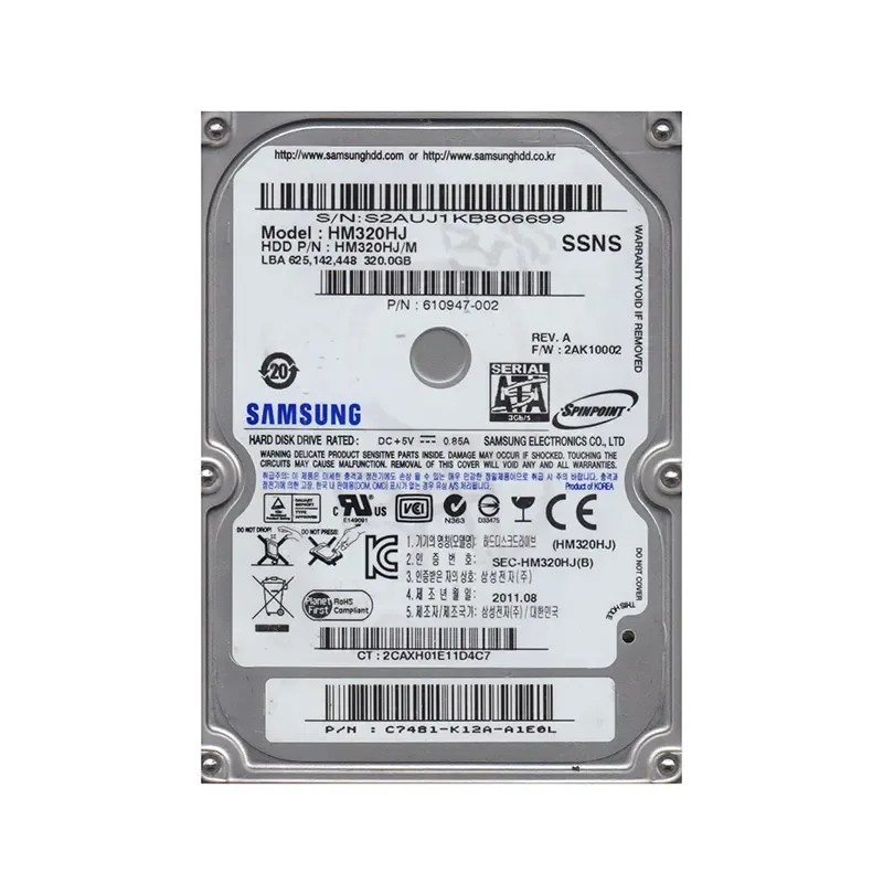 610947-002 - HP / Samsung Spinpoint M4 320GB 7200RPM SATA 3Gb/s 16MB Cache 2.5-inch Hard Drive