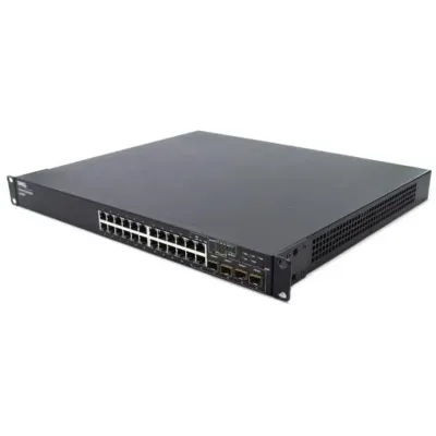 6224P - Dell PowerConnect 6200 Series 6224P 24 x Ports PoE 10/100/1000Base-T + 4 x Ports Shared SFP Combo Rack-mountable Layer 3 Managed Gigabit Ethernet Switch