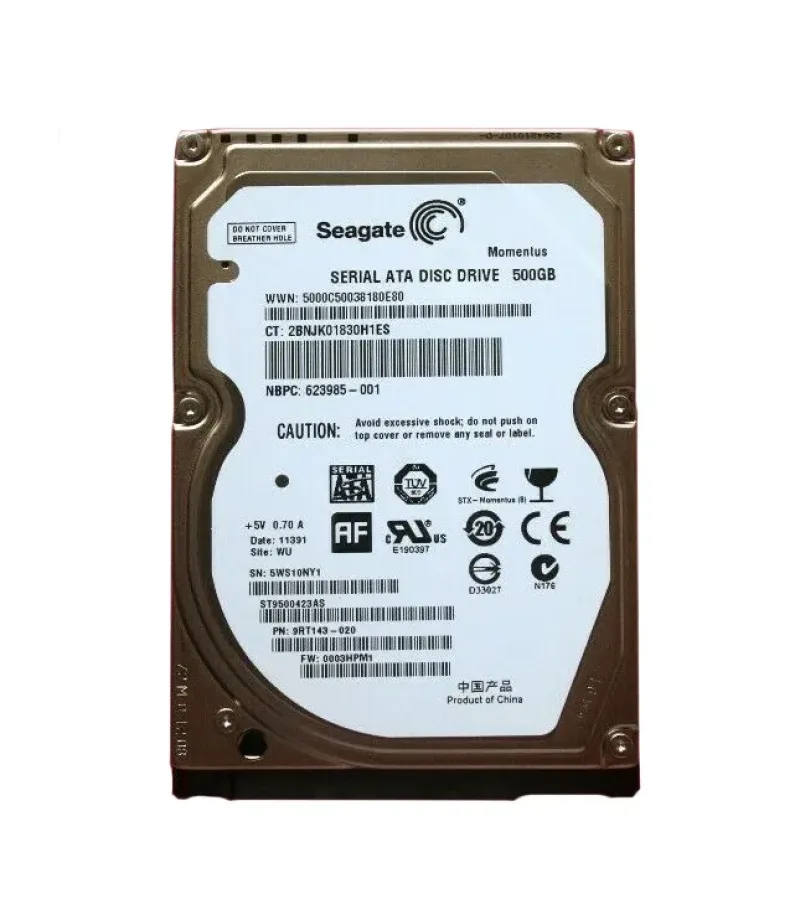 623985-001 - HP 500GB 7200RPM SATA 3Gb/s 2.5-inch Hard Drive