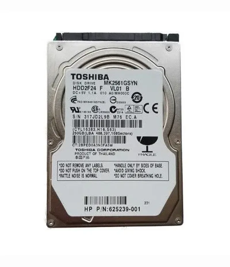 625239-001 - HP 250GB 7200RPM SATA 2.5-inch Hard Drive