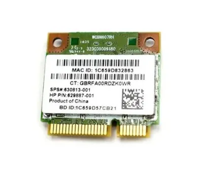 630813-001 - HP Mini PCI-Express 802.11a/b/g/n WiFi Wireless Lan (WLAN) Network Adapter with Integrated BlueTooth