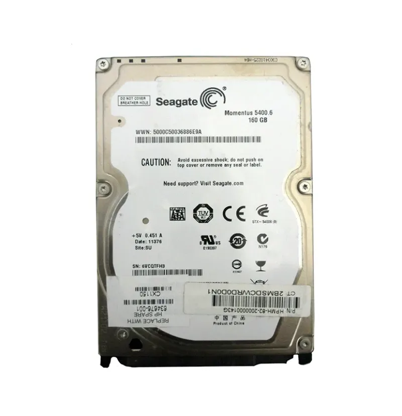 634676-001 - HP 160GB 5400RPM SATA 2.5-inch Hard Drive
