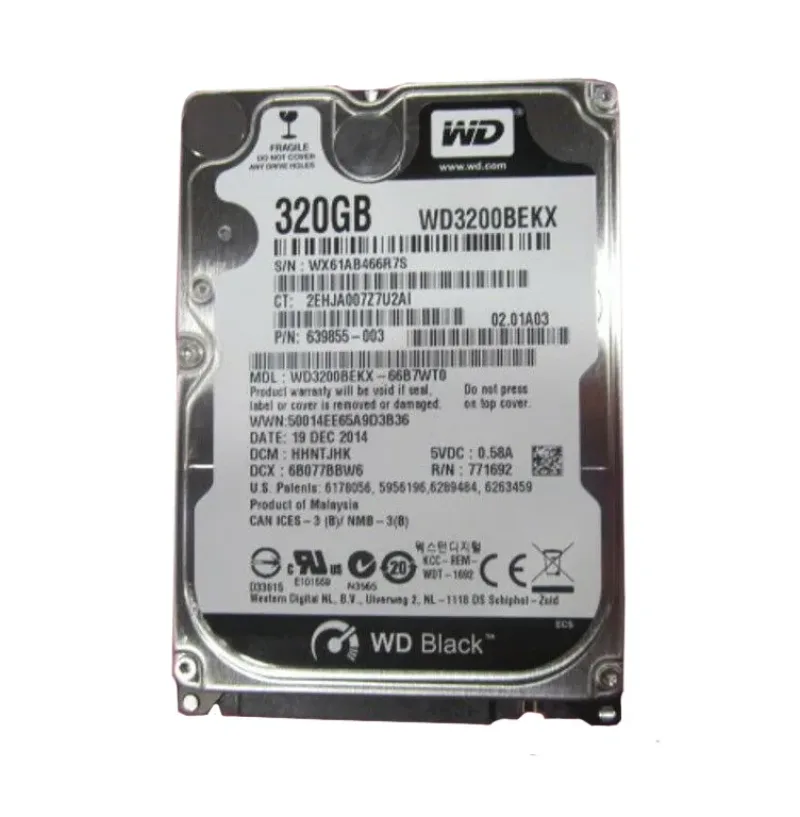 639855-003 - HP 320GB 7200RPM SATA 6Gb/s 2.5-inch Hard Drive