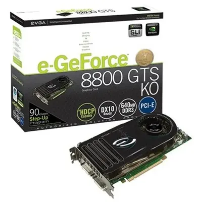640-P2-N828-AR - EVGA Nvidia Geforce 8800 GTS KO 640MB 320-Bit GDDR3 PCI Express x16 HDCP Ready SLI Support Video Graphics Card