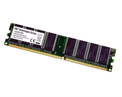 64A0TQDXA8G16-NG - PNY 1GB DDR-400MHz PC3200 non-ECC Unbuffered CL3 184-Pin DIMM Dual Rank Memory Module