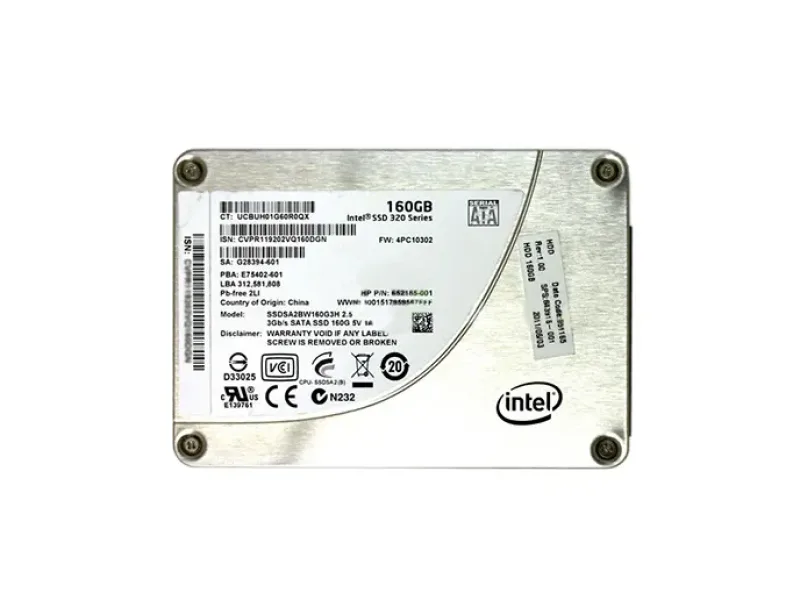 652185-001 - HP / Intel 160GB SPS SATA 2.5-inch Solid State Drive