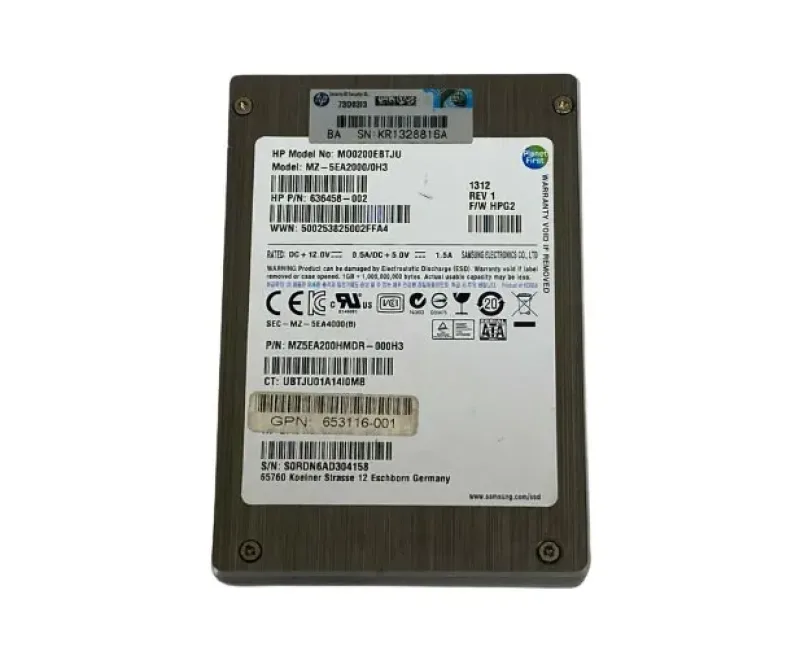 653116-001 - HP 200GB Multi-Level Cell SATA 3Gb/s 2.5-inch Solid State Drive