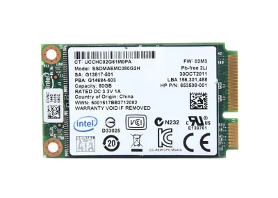 653508-001 - HP 80GB SATA 6Gb/s mSATA Solid State Drive