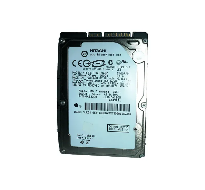 655-1331D - Apple 160GB 5400RPM SATA 1.5Gb/s 2.5-inch Hard Drive