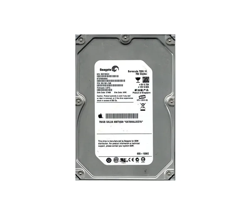 655-1336E - Apple 750GB 7200RPM SATA 3Gb/s 16MB Cache 3.5-inch Hard Drive