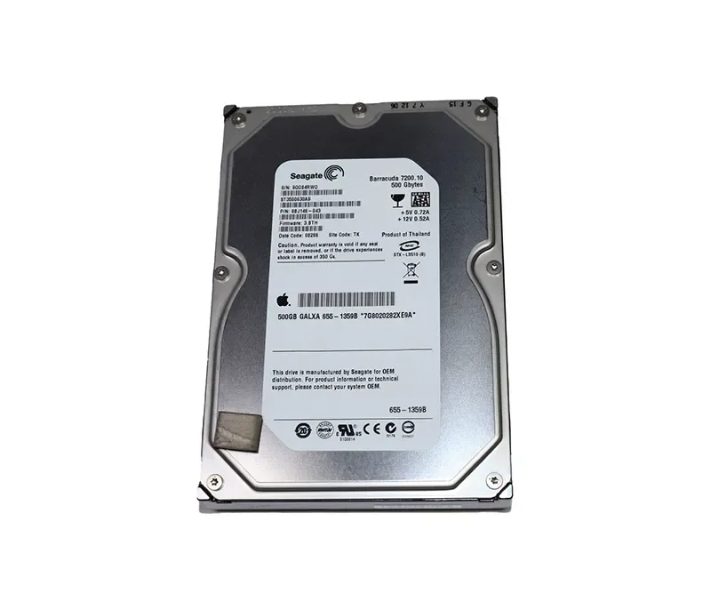 655-1359B - Apple 500GB 7200RPM SATA 3Gb/s 16MB Cache 3.5-inch Hard Drive