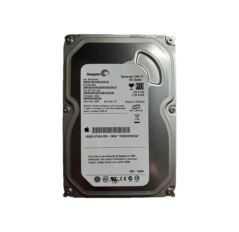 655-1363A - Apple 160GB 7200RPM SATA 3Gb/s 8MB Cache 3.5-inch Hard Drive
