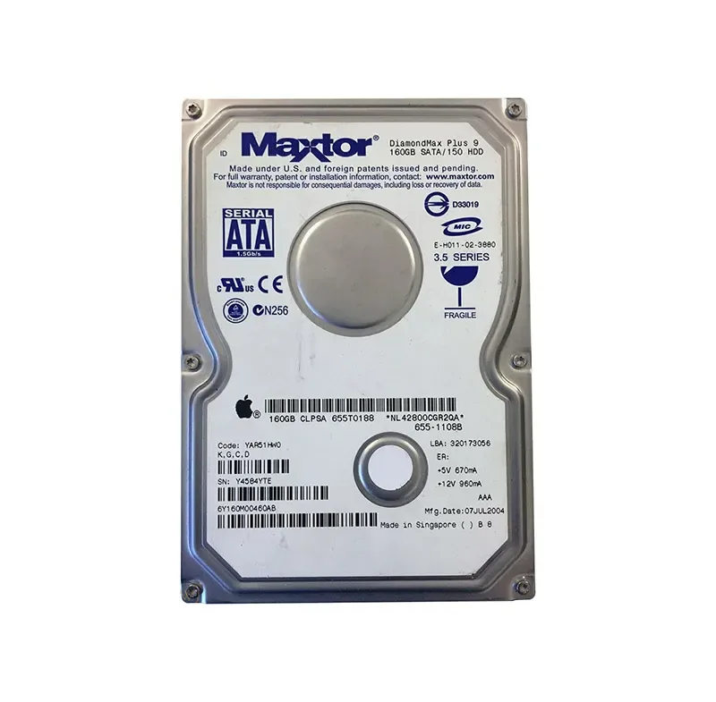 655T0188 - Apple 160GB 7200RPM SATA-150 3.5-Inch 25MM Hard Drive