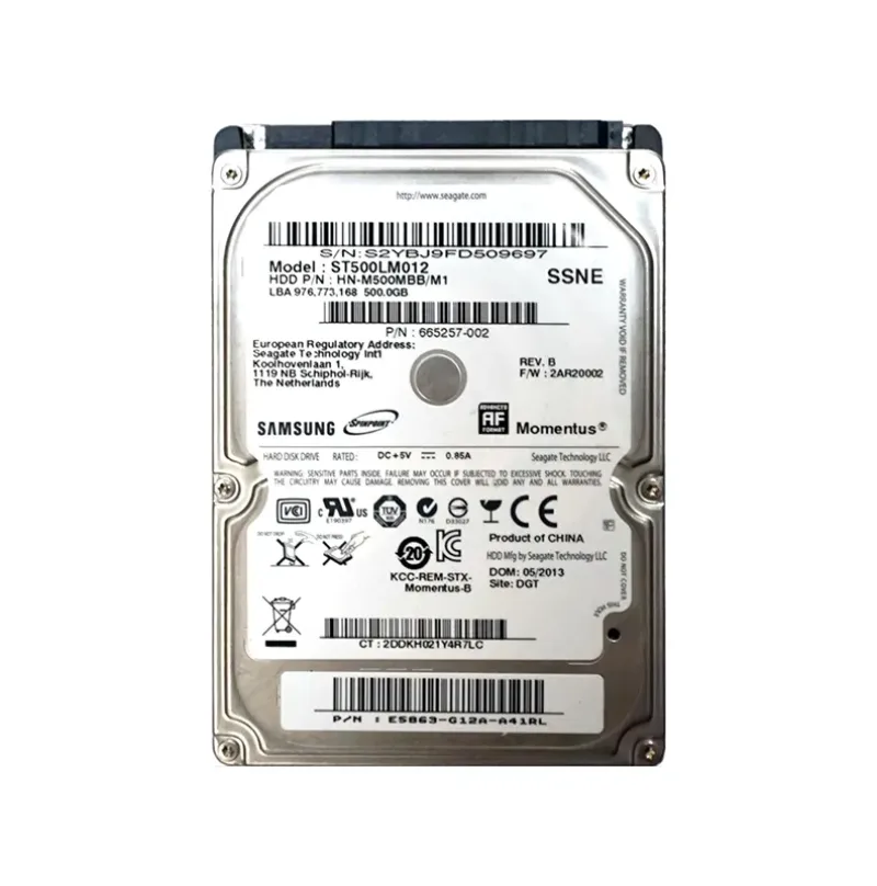 665257-002 - HP 500GB 5400RPM SATA 3Gb/s 2.5-inch Hard Drive