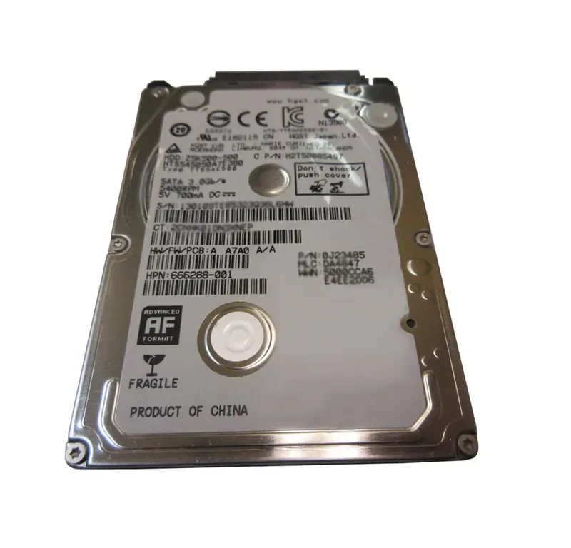 666288-001 - HP 500GB 5400RPM SATA 2.5-inch Hard Drive
