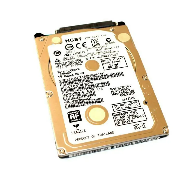 678309-001 - HP 500GB 7200RPM SATA 6Gb/s 32MB Cache 2.5-inch Hard Drive