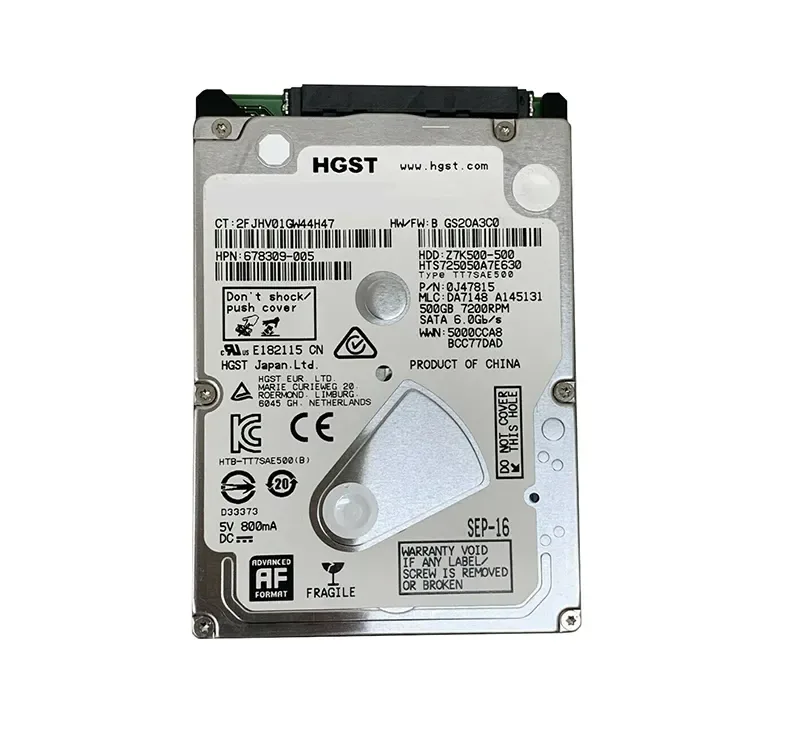 678309-005 - HP 500GB 7200RPM SATA 6GB/s EC0 512E 2.5-inch Hard Drive