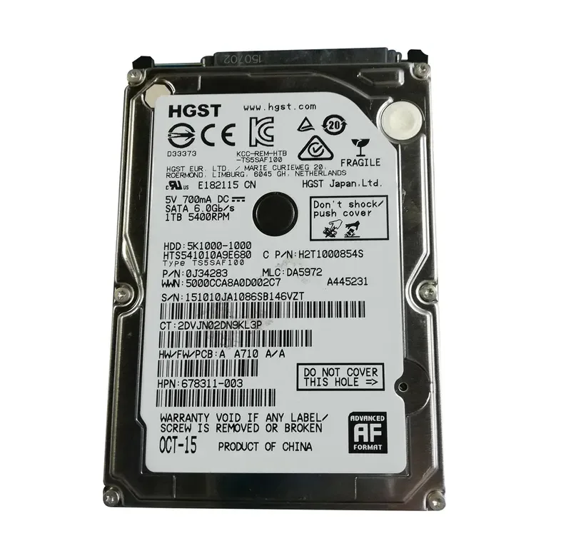 678311-003 - HP 1TB 5400RPM SATA 6Gb/s 8MB Cache 2.5-inch Hard Drive