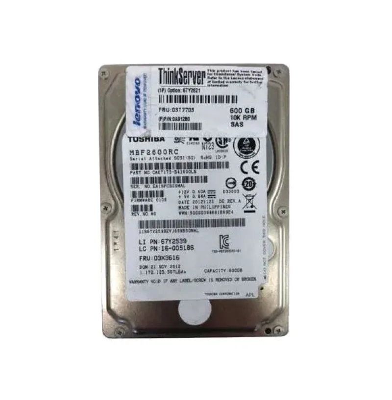 67Y2539 - Lenovo 600GB 10000RPM SAS 6Gb/s 16MB Cache 2.5-inch Hard Drive