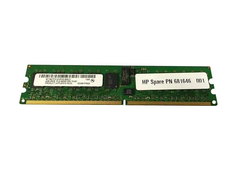 681646-001 - HP 4GB ECC Registered 240-Pin DIMM Memory Module