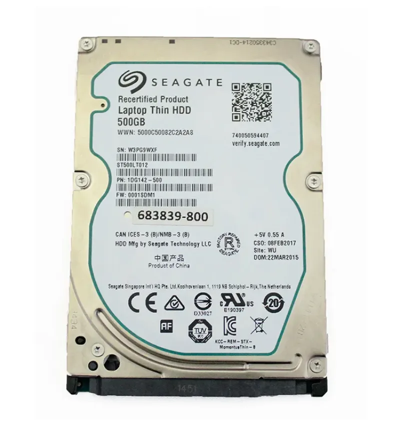 683839-800 - HP 500GB 5400RPM SATA 3Gb/s 2.5-inch Hard Drive