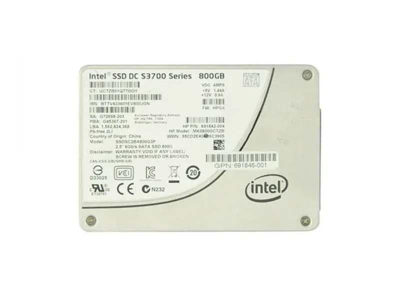 691846-001 - HP 800GB MLC SATA 6Gb/s SFF 2.5-inch SC Solid State Drive