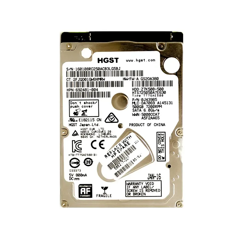 692481-004 - HP 500GB 7200RPM SATA 6Gb/s 32MB Cache 2.5-inch Hard Drive