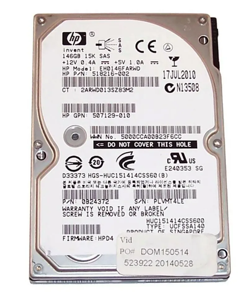 693950-001 - HP 146GB 15000RPM SAS 6Gb/s Hot-Pluggable 2.5-inch SFF Hard Drive