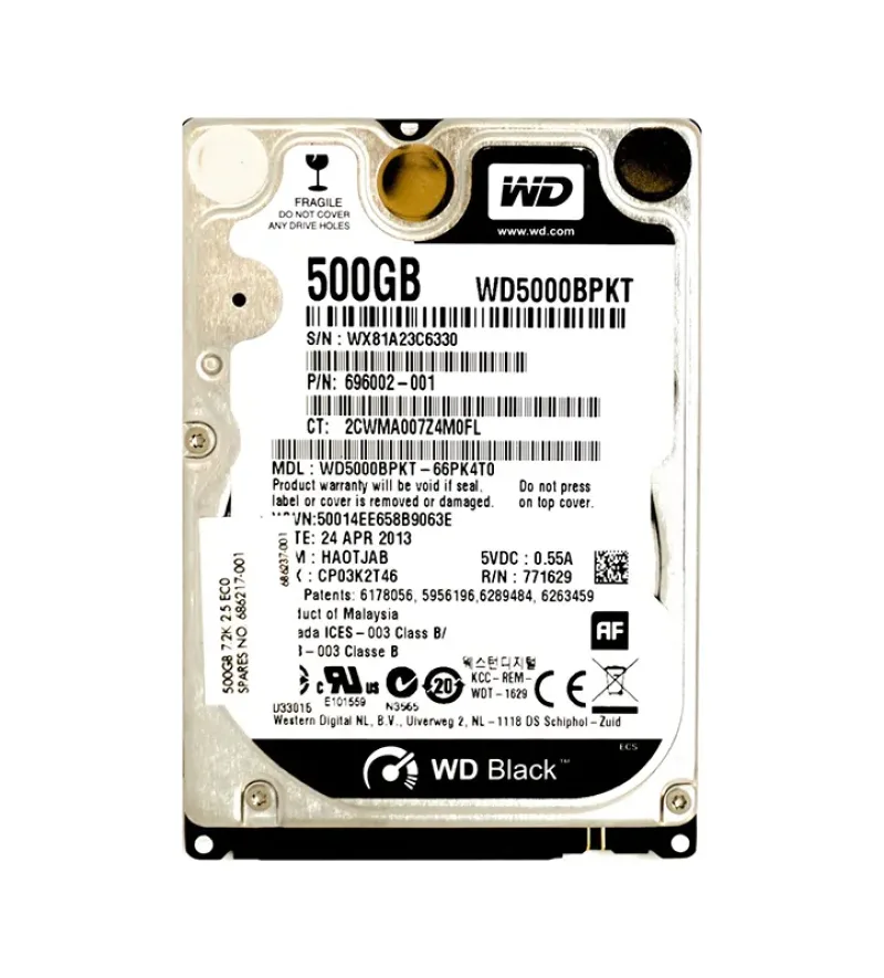 696002-001 - HP 500GB 7200RPM SATA 16MB Cache 6Gb/s 2.5-inch Hard Drive