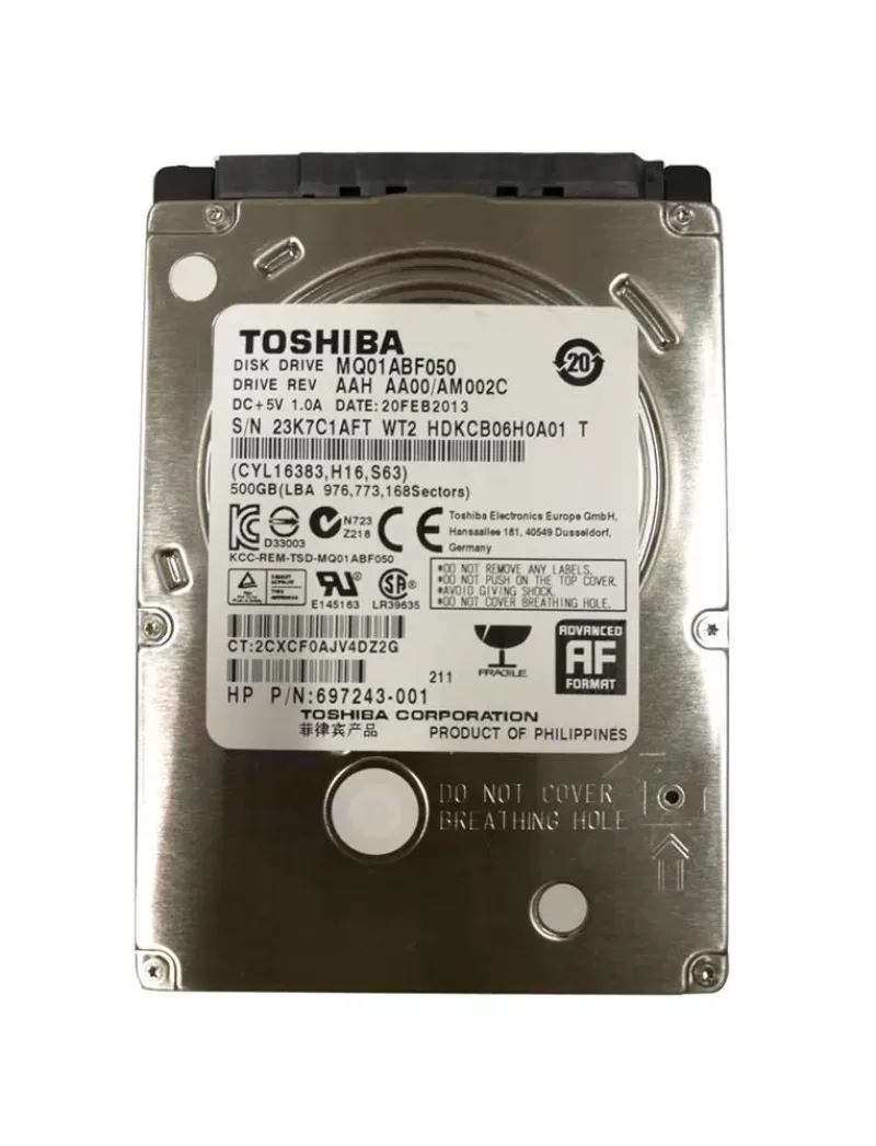 697243-001 - HP 500GB 5400RPM SATA 6Gb/s 2.5-inch Hard Drive