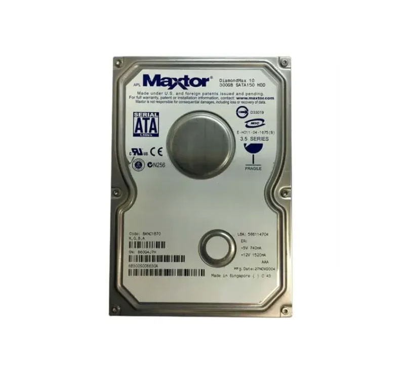 6B300S006630A - Maxtor DiamondMax 10 300GB 7200RPM SATA 1.5Gb/s 16MB Cache 3.5-inch Hard Drive