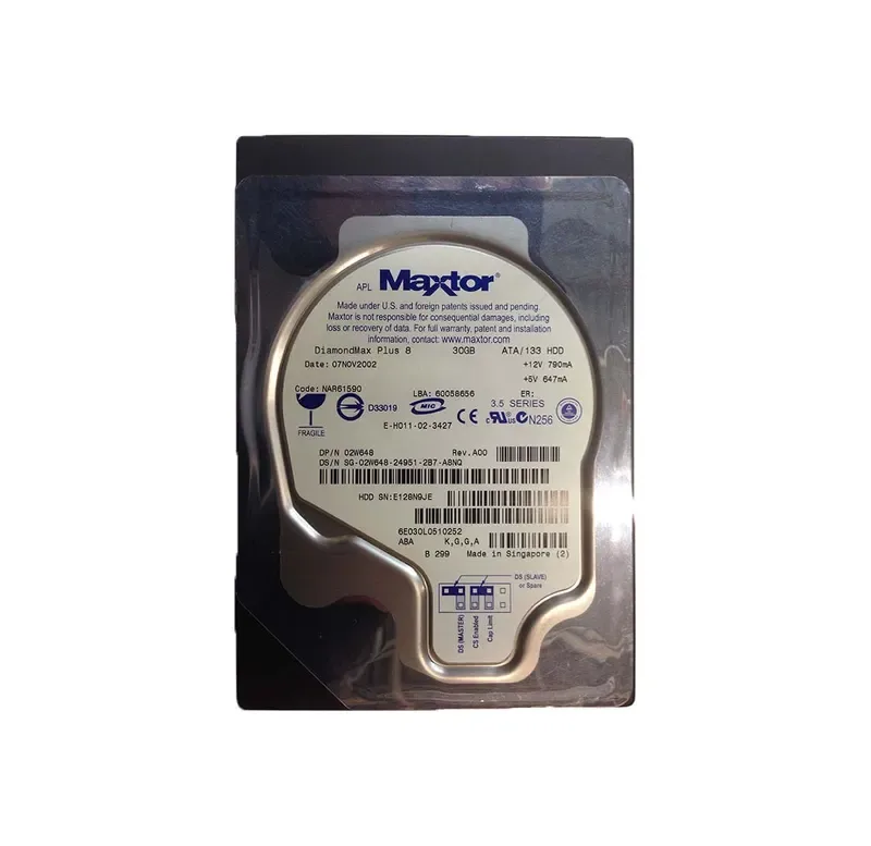 6E030L0510252 - Maxtor DiamondMax Plus 8 30GB 7200RPM ATA-133 2MB Cache 3.5-inch Hard Drive